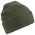 Military Green - Front - Beechfield Thinsulate Removable Patch Beanie