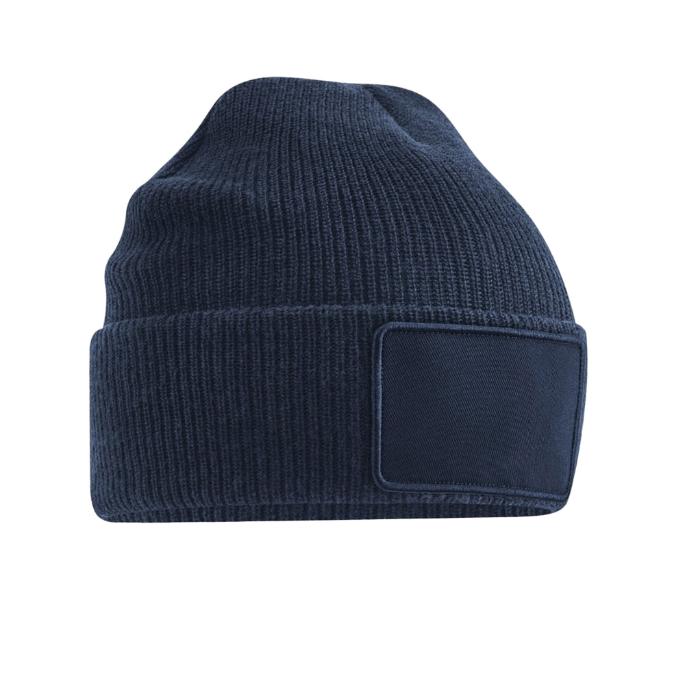 French Navy - Back - Beechfield Thinsulate Removable Patch Beanie