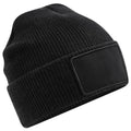 Black - Front - Beechfield Thinsulate Removable Patch Beanie