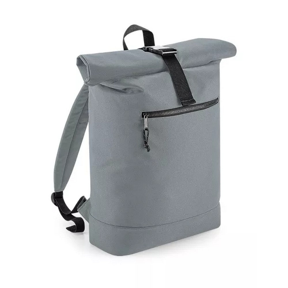 Pure Grey - Front - Bagbase Roll Top Recycled Backpack