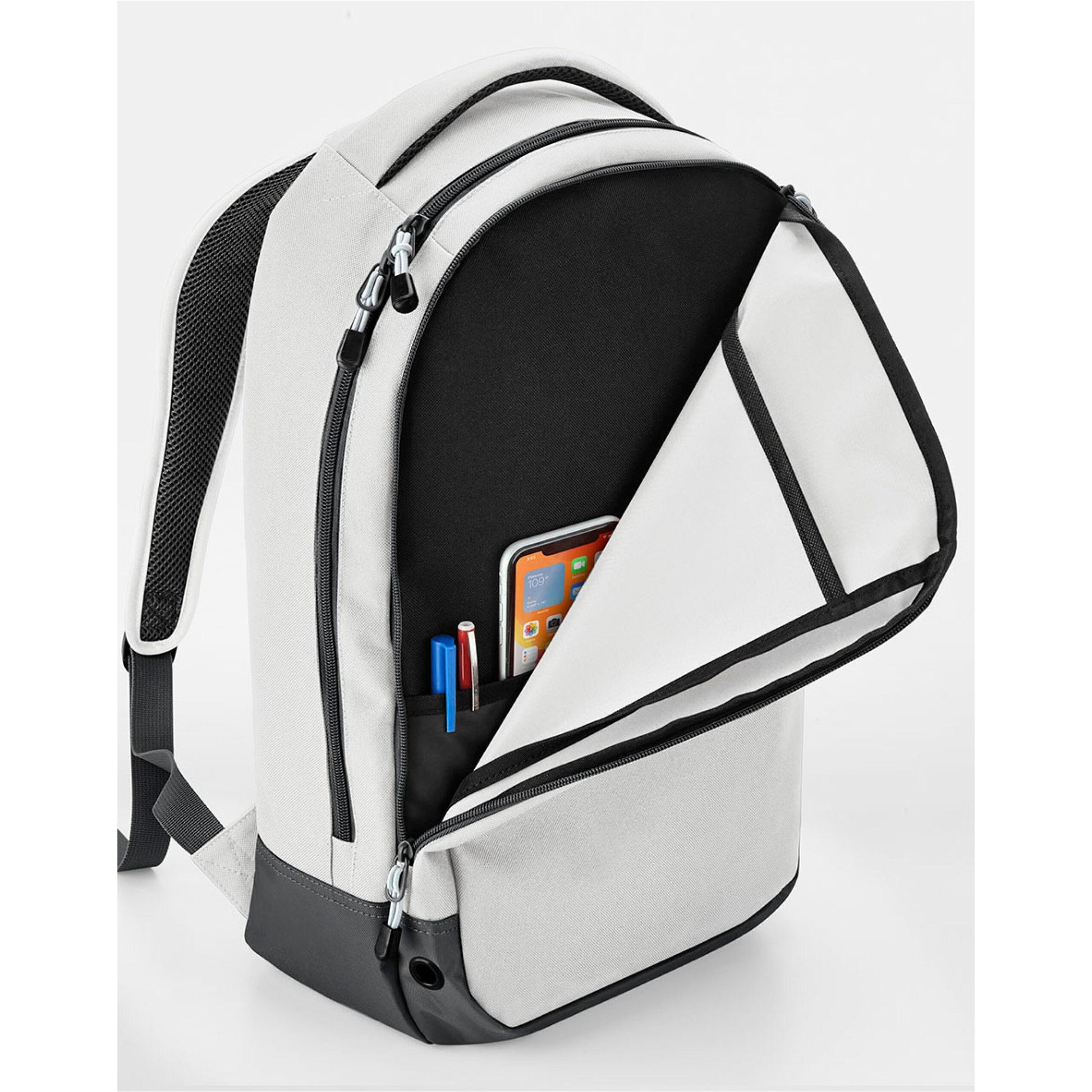 Ice Grey - Close up - Bagbase Athleisure Sports Backpack