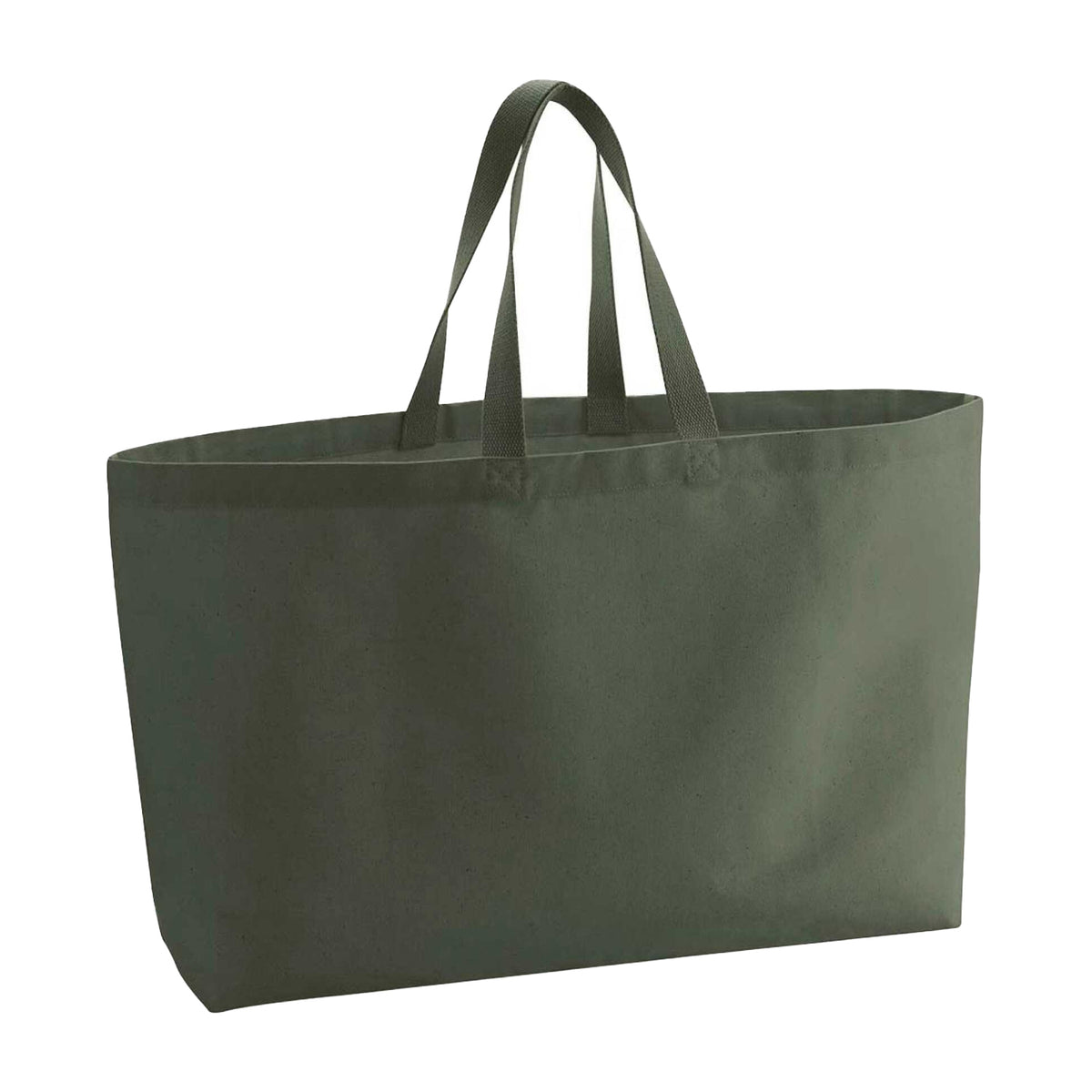 Olive - Front - Westford Mill Canvas Oversized Tote Bag