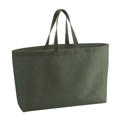 Olive - Front - Westford Mill Canvas Oversized Tote Bag