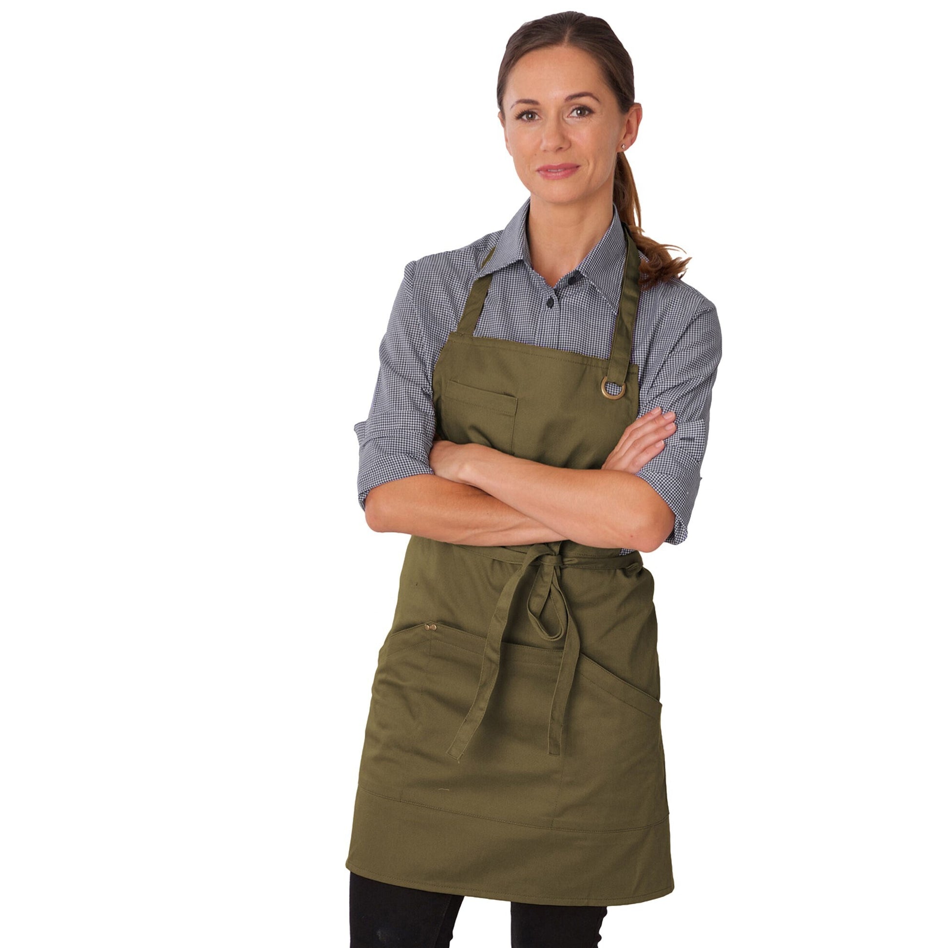 Olive - Back - Dennys Unisex Adult Le Chef Full Apron