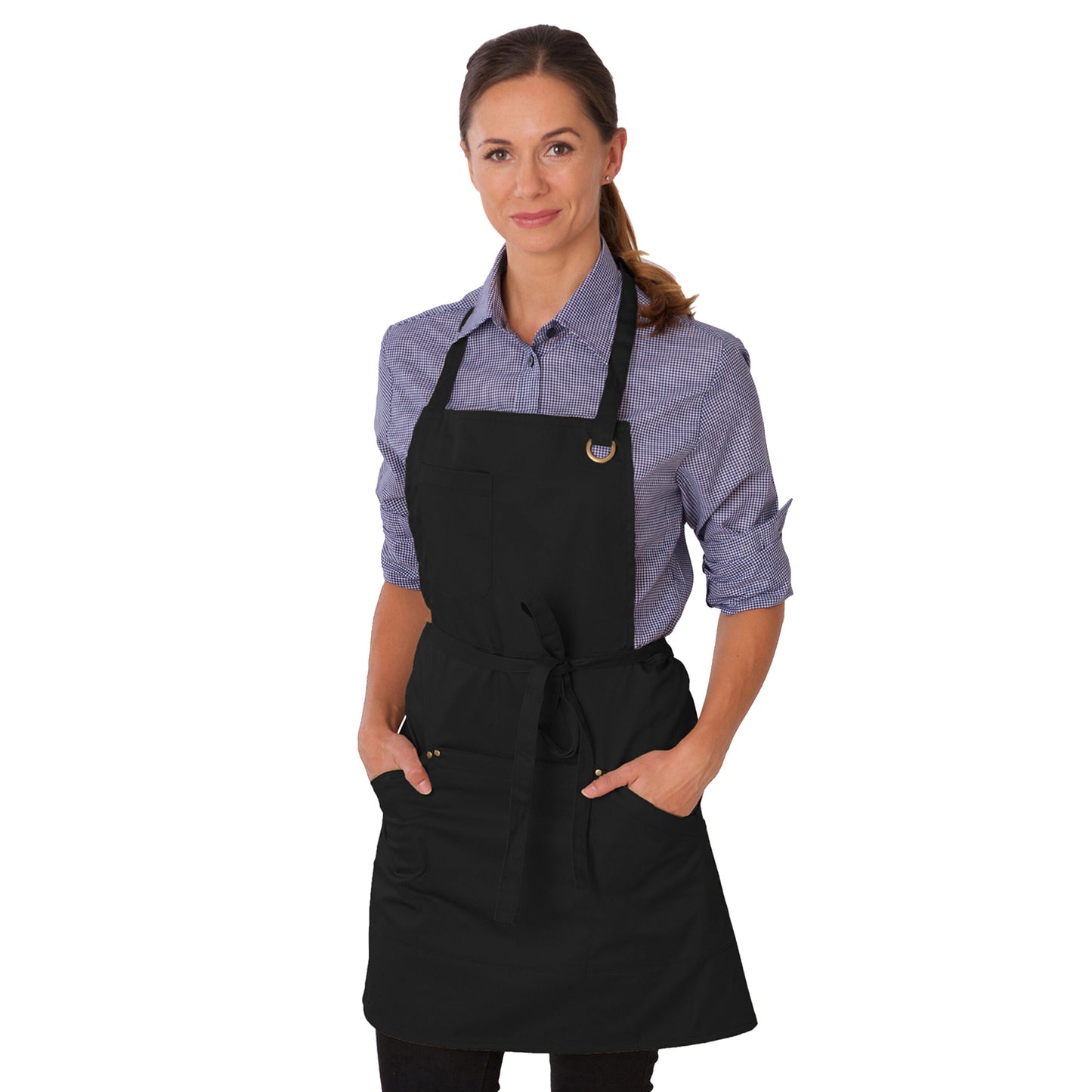 Black - Side - Dennys Unisex Adult Le Chef Full Apron