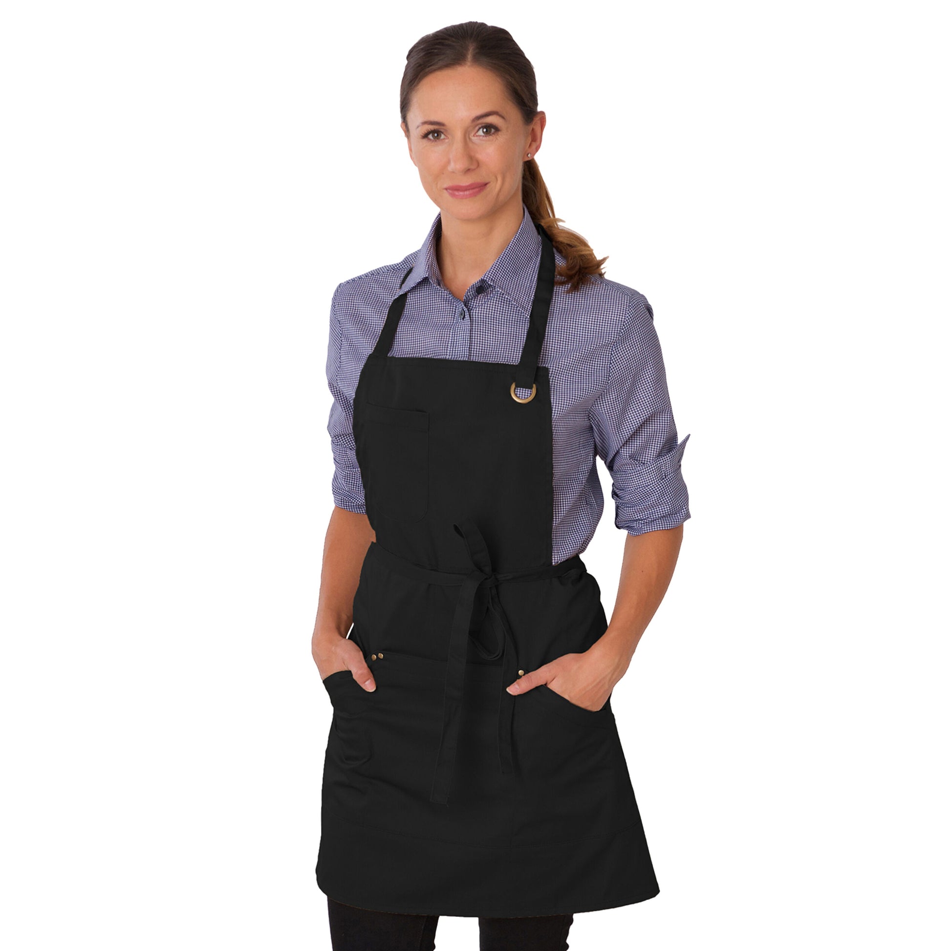 Black - Side - Dennys Unisex Adult Le Chef Full Apron