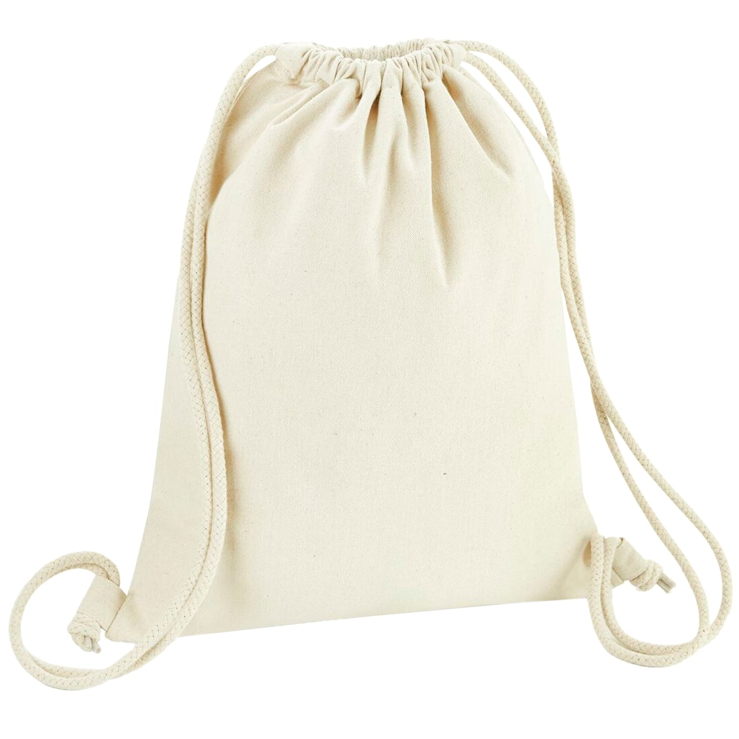 Natural - Front - Westford Mill Revive Recycled Drawstring Bag