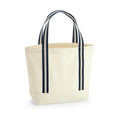 Natural-French Navy - Front - Westford Mill EarthAware Organic Shoulder Bag