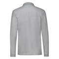 Athletic Heather Grey - Back - Fruit of the Loom Mens Premium Heather Long-Sleeved Polo Shirt