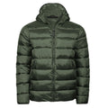 Deep Green - Front - Tee Jays Unisex Adult Lite Hooded Padded Jacket