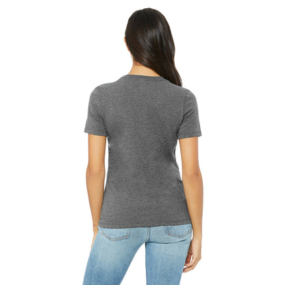 Deep Heather - Back - Bella + Canvas Womens-Ladies Heather Jersey Relaxed Fit T-Shirt