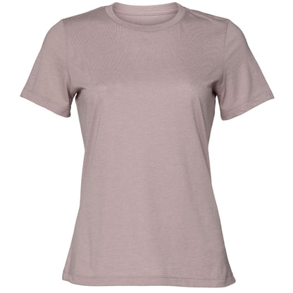 Pink Gravel - Front - Bella + Canvas Womens-Ladies Heather Jersey Relaxed Fit T-Shirt