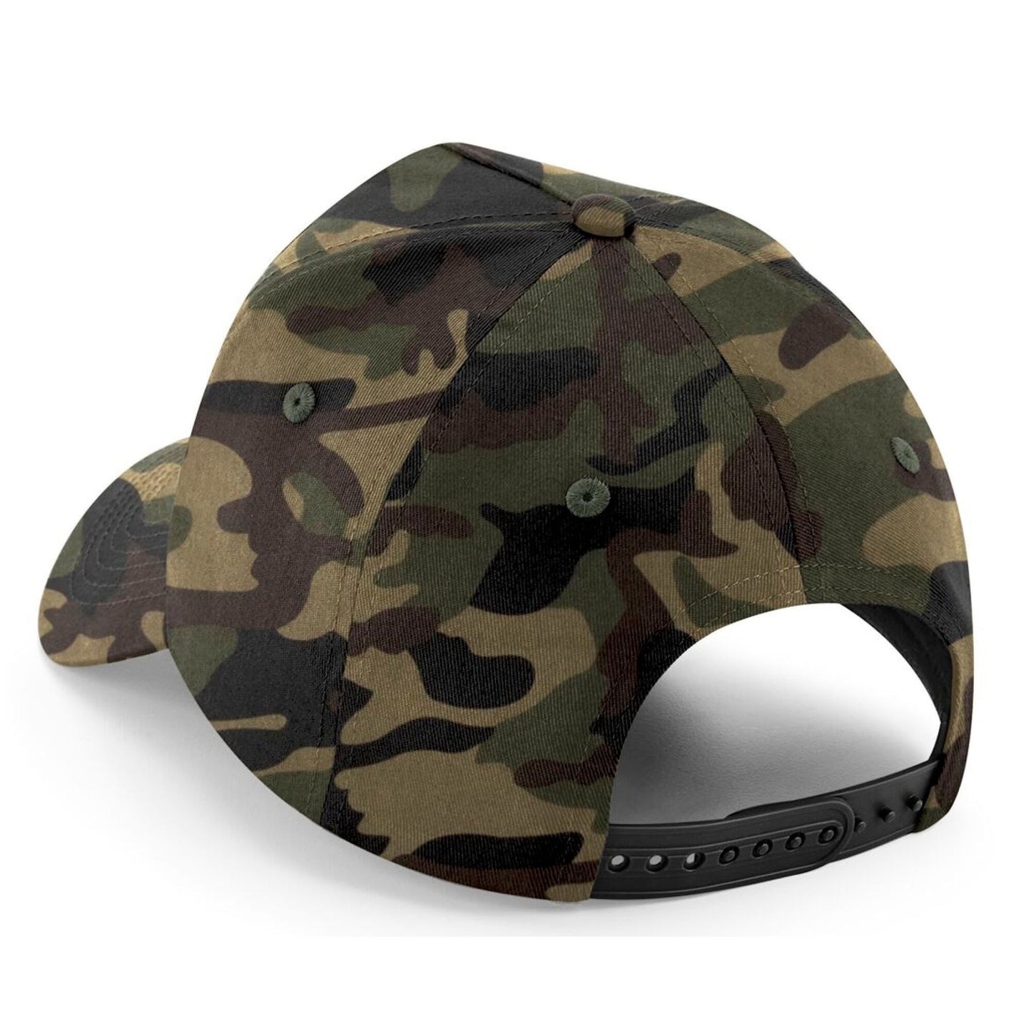 Jungle Camo - Back - Beechfield 5 Panel Removable Patch Baseball Cap