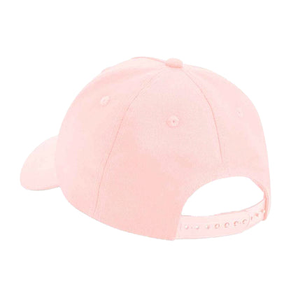 Powder Pink - Back - Beechfield 5 Panel Organic Cotton Baseball Cap