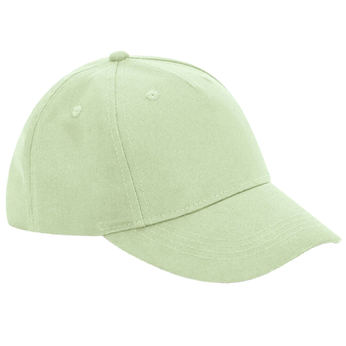 Pistachio - Front - Beechfield 5 Panel Organic Cotton Baseball Cap