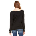 Black - Side - Bella + Canvas Womens-Ladies Sponge Fleece Wide Neck Sweatshirt