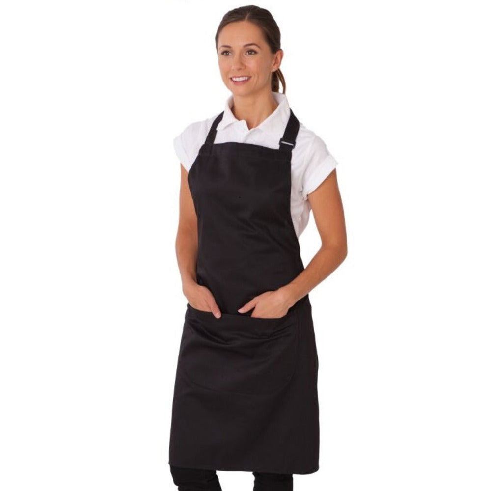 Black - Back - Dennys Unisex Adult Bibbed Full Apron