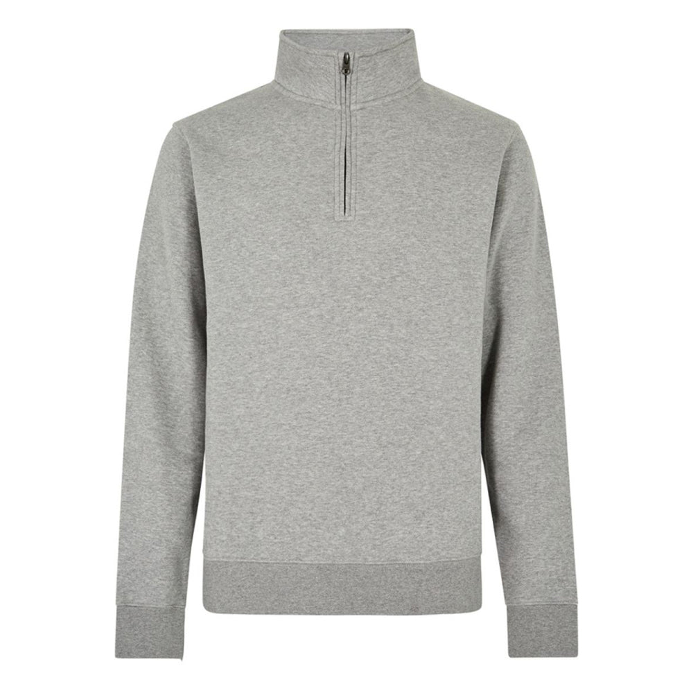 Heather Grey - Front - Kustom Kit Mens Quarter Zip Sweatshirt