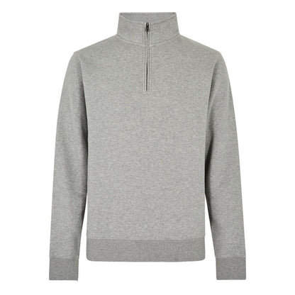 Heather Grey - Front - Kustom Kit Mens Quarter Zip Sweatshirt