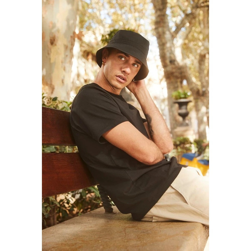 Black - Side - Beechfield Unisex Adult Recycled Polyester Bucket Hat