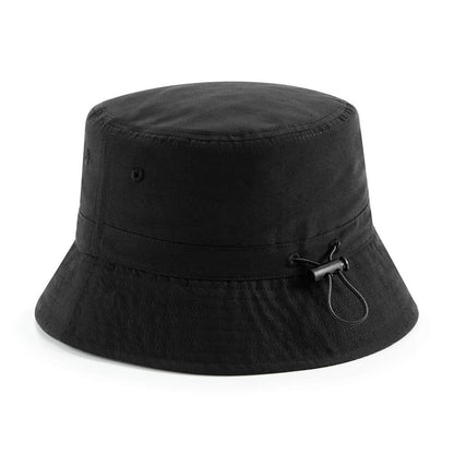 Black - Front - Beechfield Unisex Adult Recycled Polyester Bucket Hat