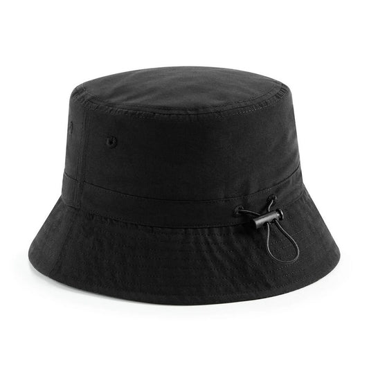Black - Front - Beechfield Unisex Adult Recycled Polyester Bucket Hat