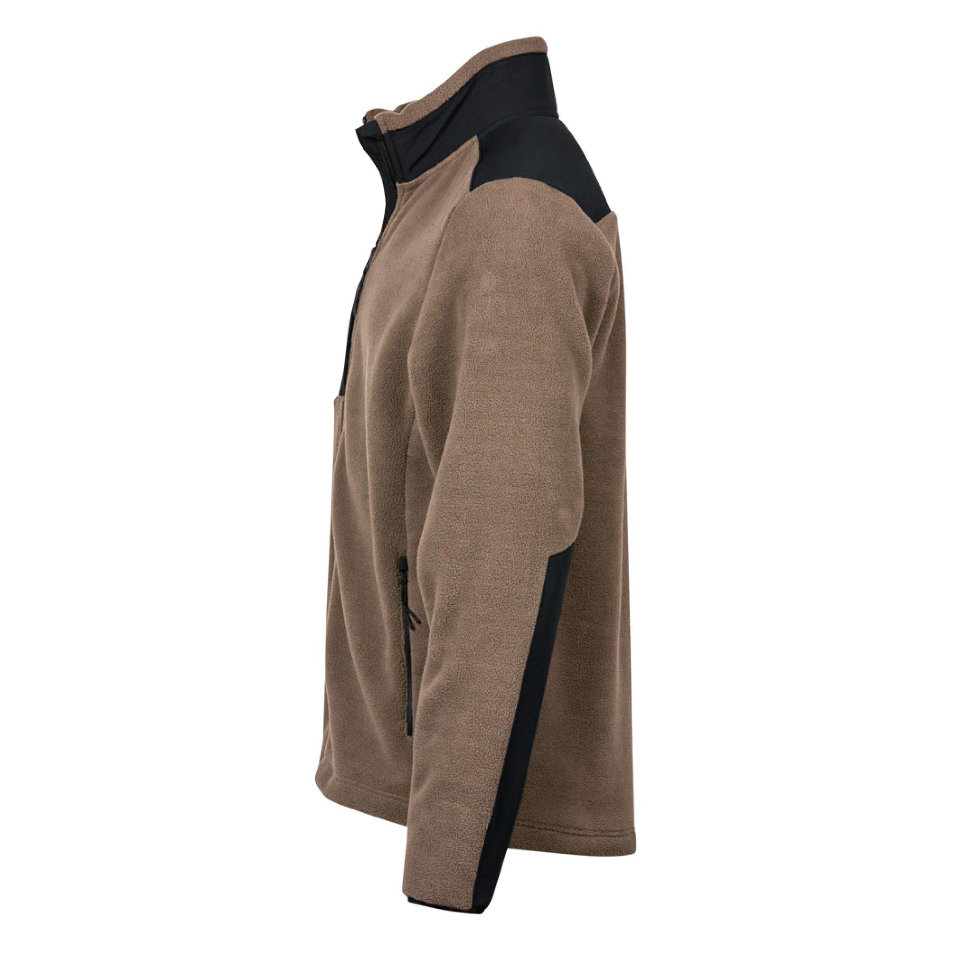 Clay-Black - Side - Tee Jays Mens Mountain Fleece Jacket