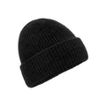 Black Marl - Front - Beechfield Unisex Adult Ribbed Beanie