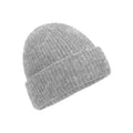 Grey Marl - Front - Beechfield Unisex Adult Ribbed Beanie