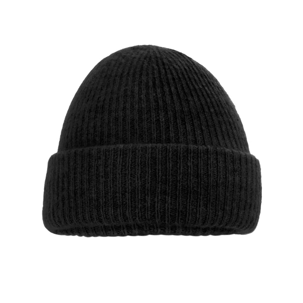Black Marl - Back - Beechfield Unisex Adult Ribbed Beanie