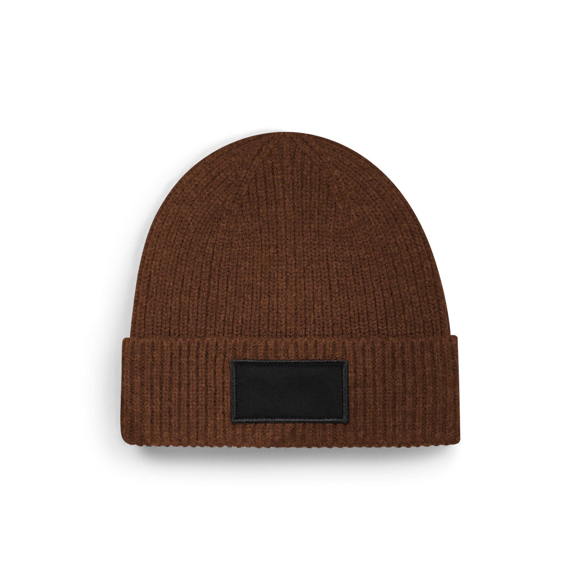 Walnut-Black - Lifestyle - Beechfield Unisex Adult Patch Beanie