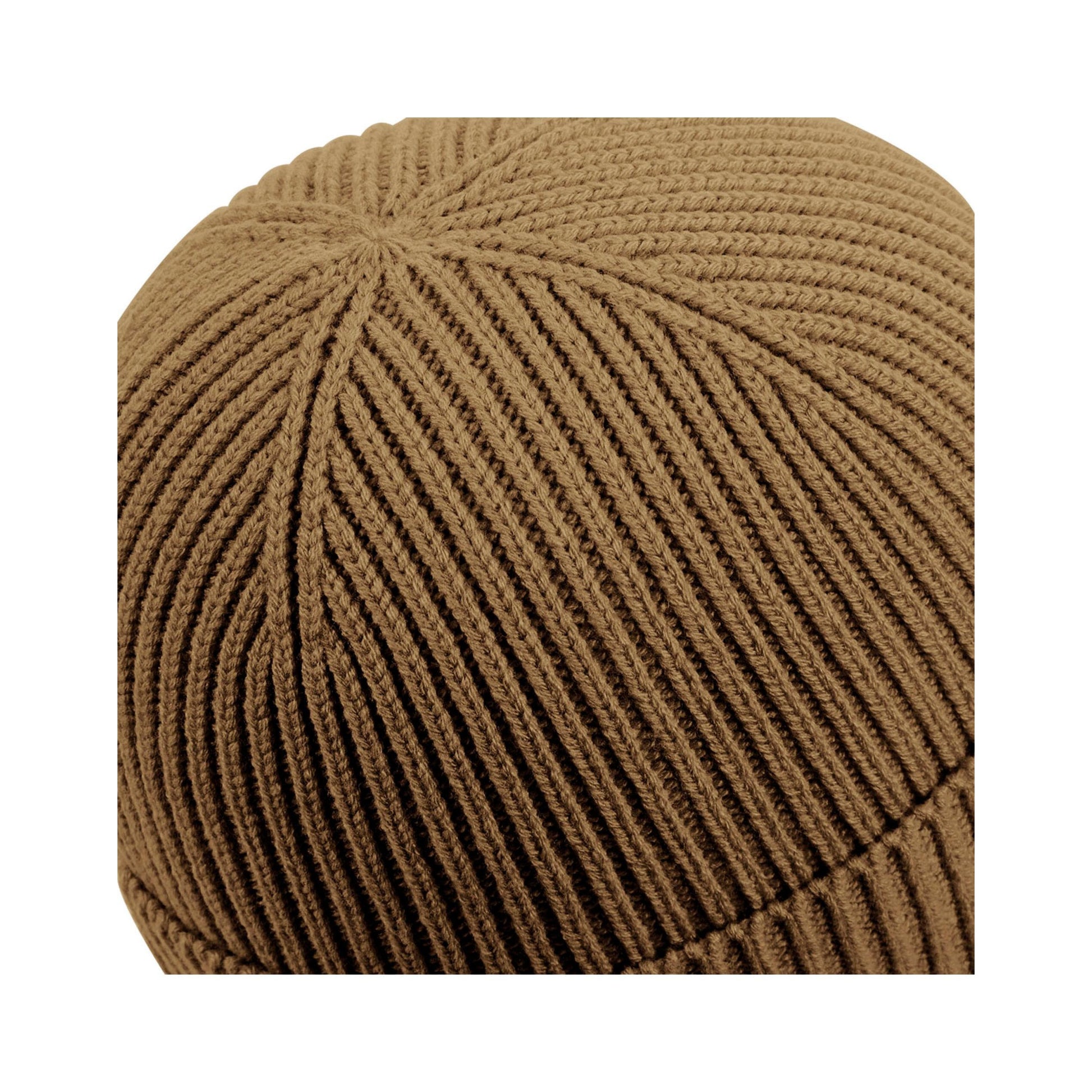 Biscuit-Black - Side - Beechfield Unisex Adult Patch Beanie