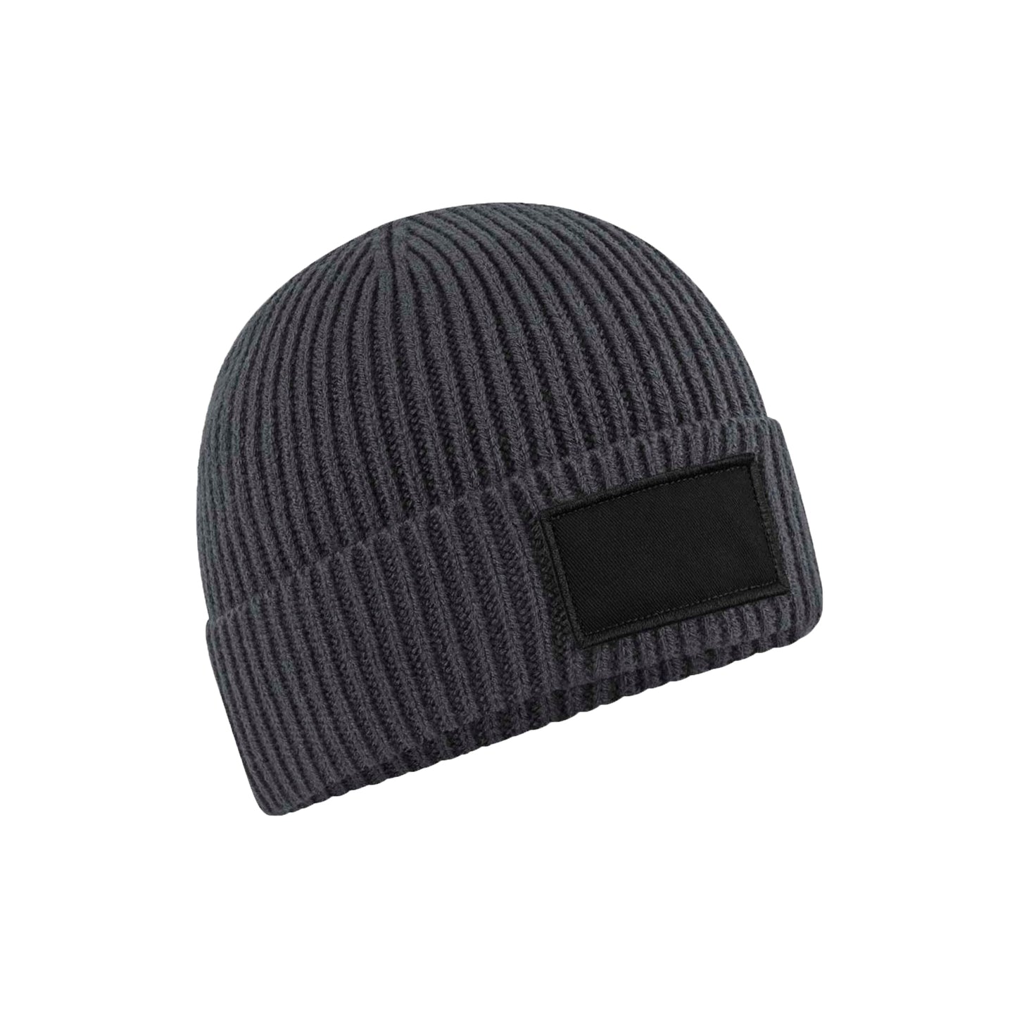 Graphic Grey-Black - Back - Beechfield Unisex Adult Patch Beanie