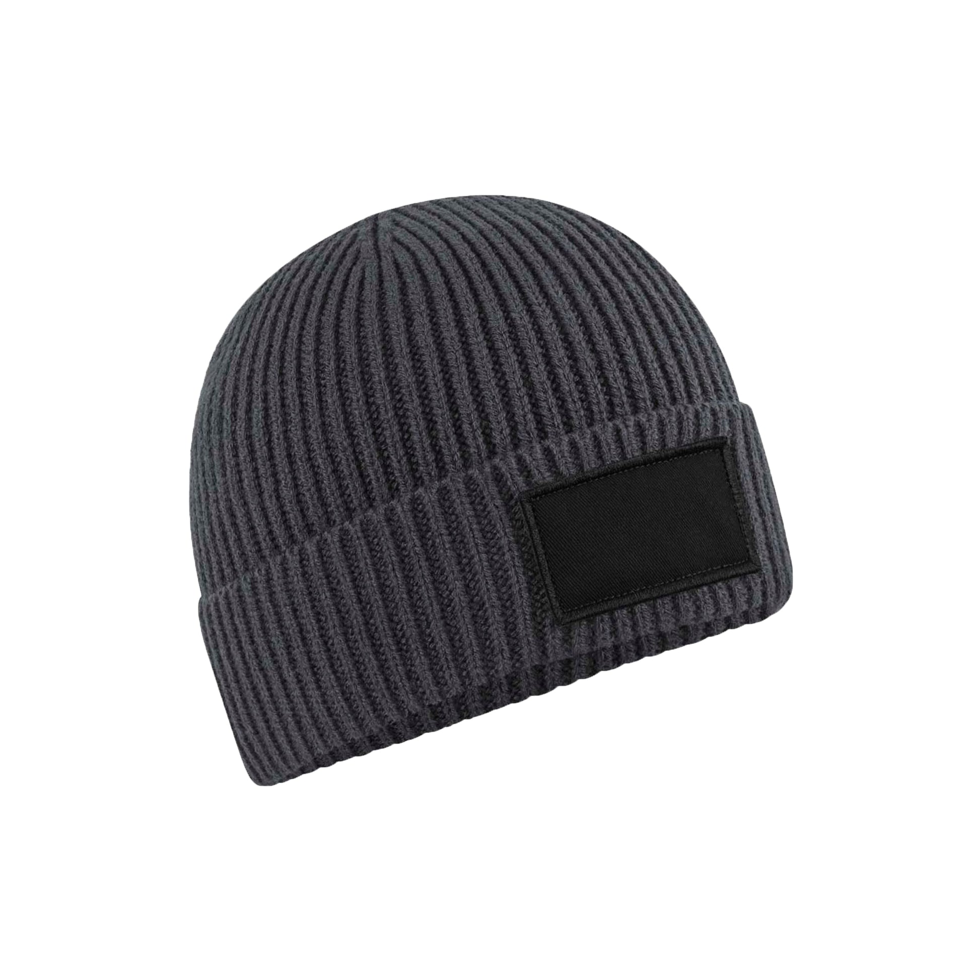 Graphic Grey-Black - Back - Beechfield Unisex Adult Patch Beanie