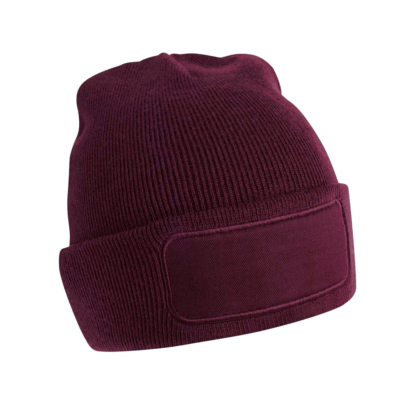 Burgundy - Front - Beechfield Unisex Adult Original Patch Beanie