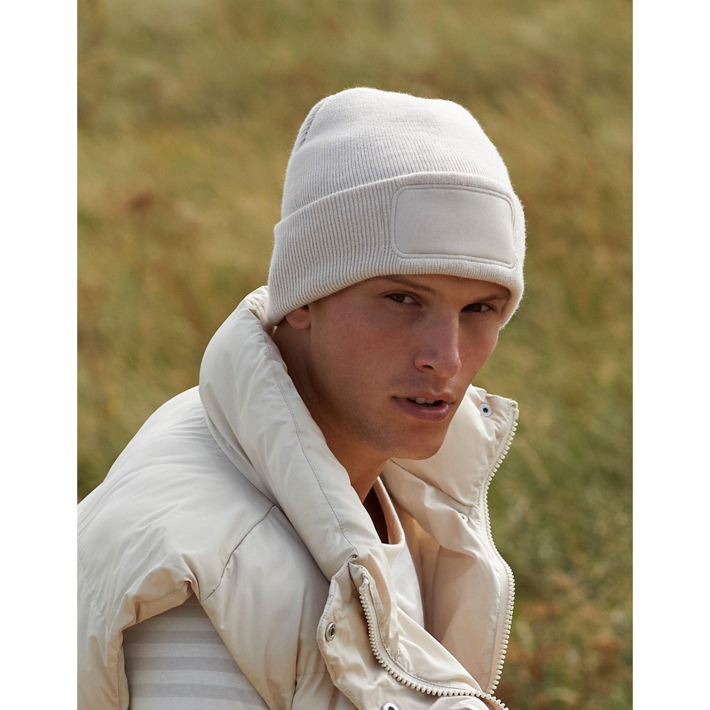 Olive Green - Front - Beechfield Unisex Adult Original Patch Beanie