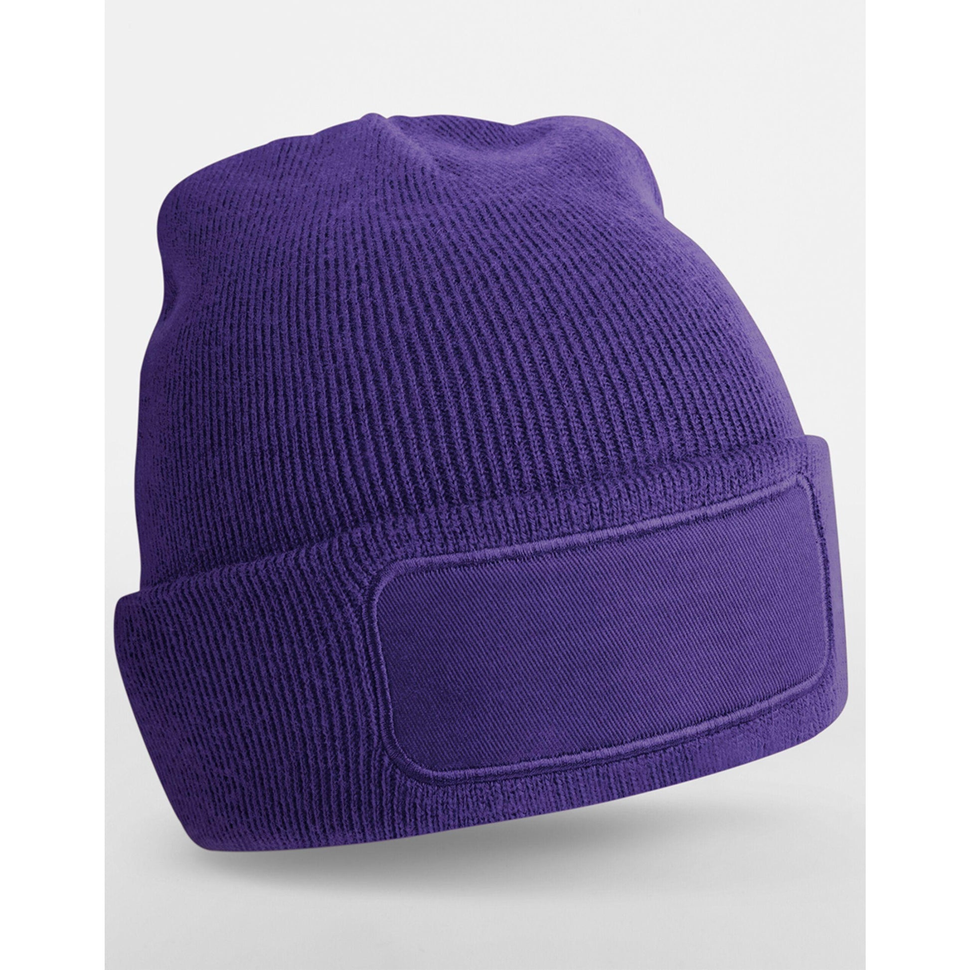 Purple - Back - Beechfield Unisex Adult Original Patch Beanie