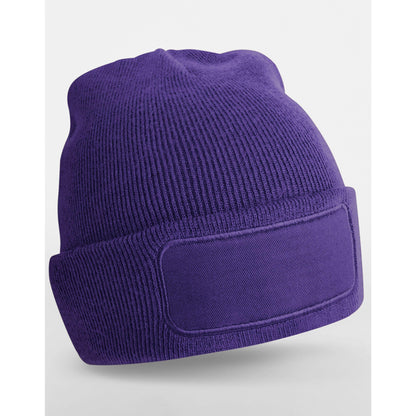 Purple - Back - Beechfield Unisex Adult Original Patch Beanie