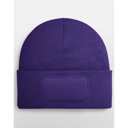 Purple - Side - Beechfield Unisex Adult Original Patch Beanie