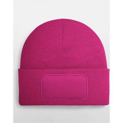 Fuchsia - Side - Beechfield Unisex Adult Original Patch Beanie