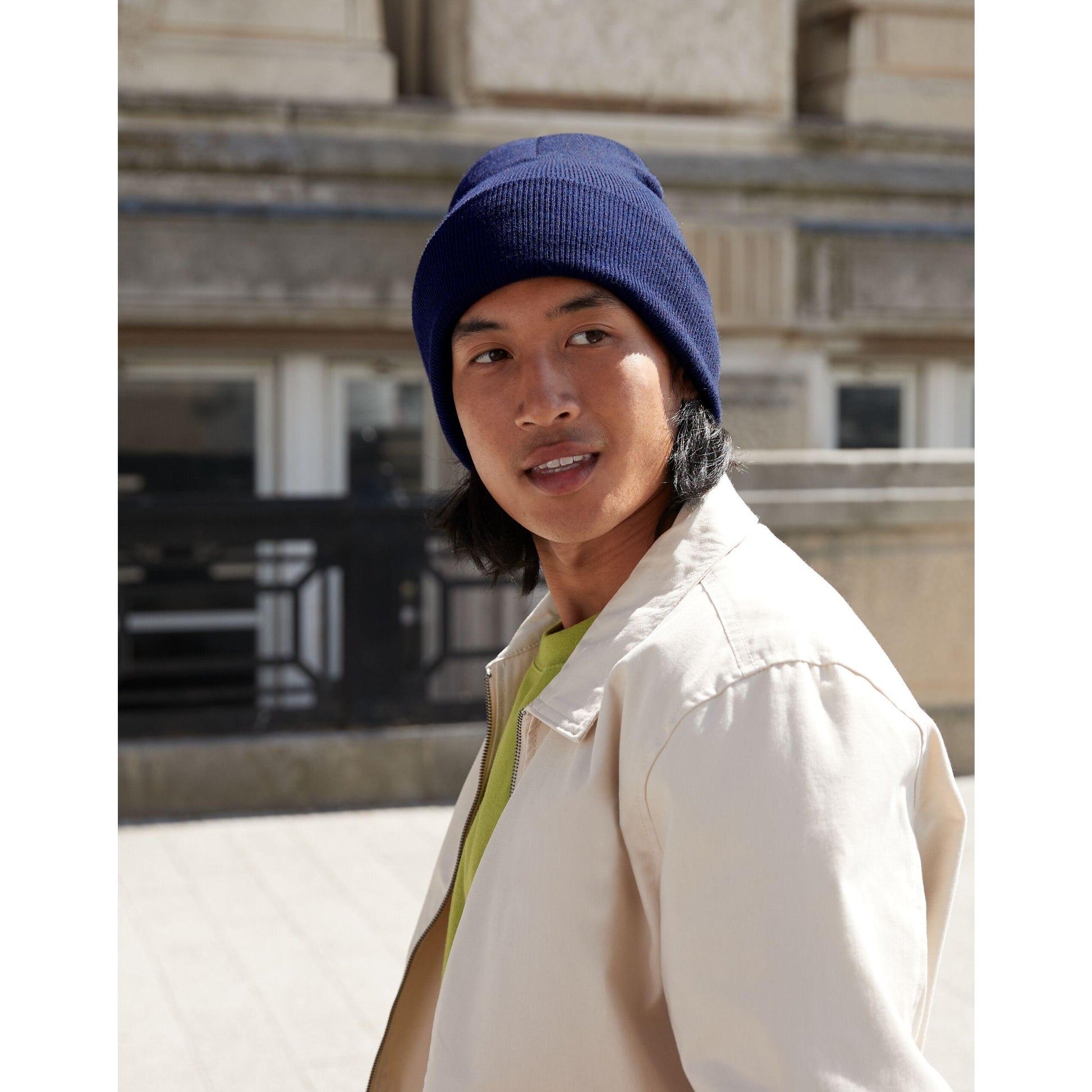 Oxford Navy - Pack Shot - Beechfield Unisex Adult Original Deep Cuffed Beanie
