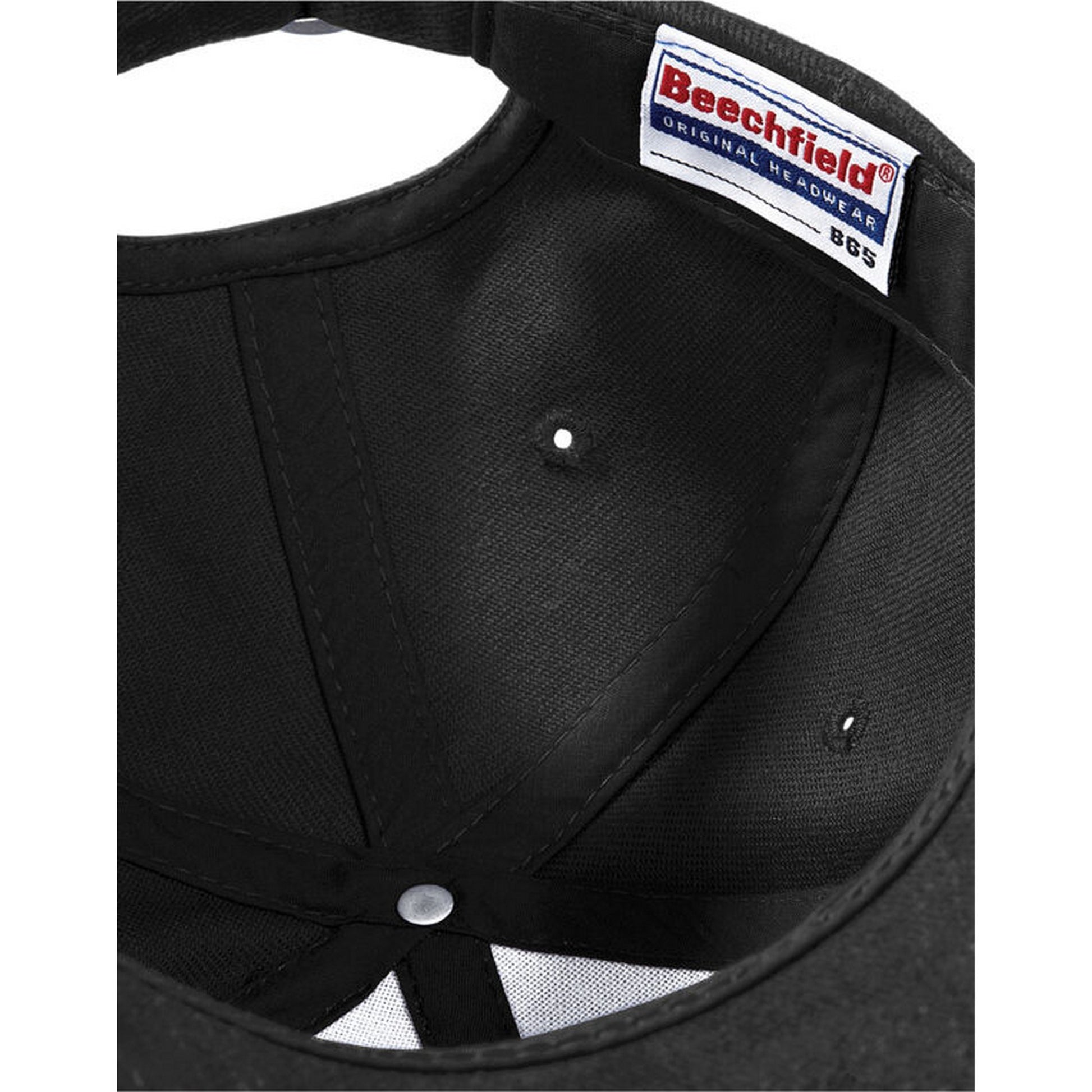 Black - Side - Beechfield Unisex Adult Pro-Style Heavy Brushed Cotton Baseball Cap