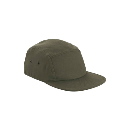 Olive - Front - Beechfield Unisex Adult Organic Cotton 5 Panel Baseball Cap