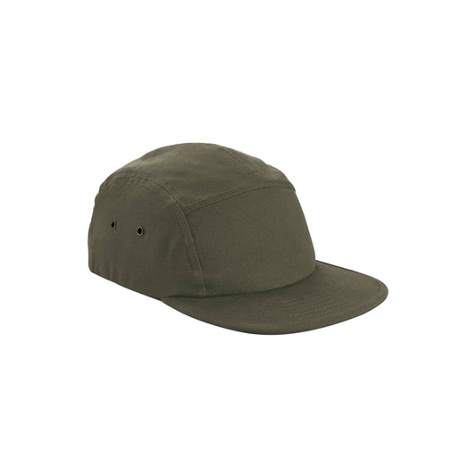 Olive - Front - Beechfield Unisex Adult Organic Cotton 5 Panel Baseball Cap