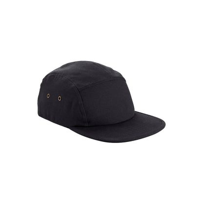 Black - Front - Beechfield Unisex Adult Organic Cotton 5 Panel Baseball Cap