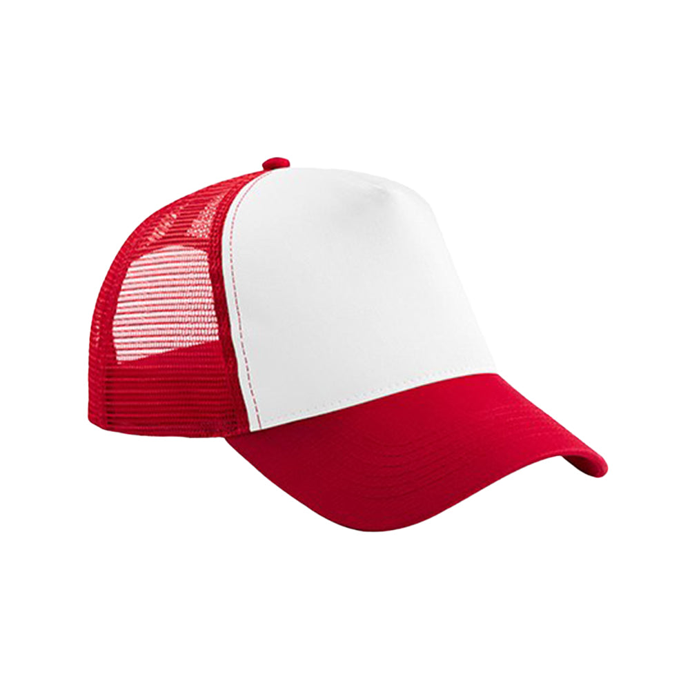 Classic Red-White - Front - Beechfield Childrens-Kids Snapback Trucker Cap