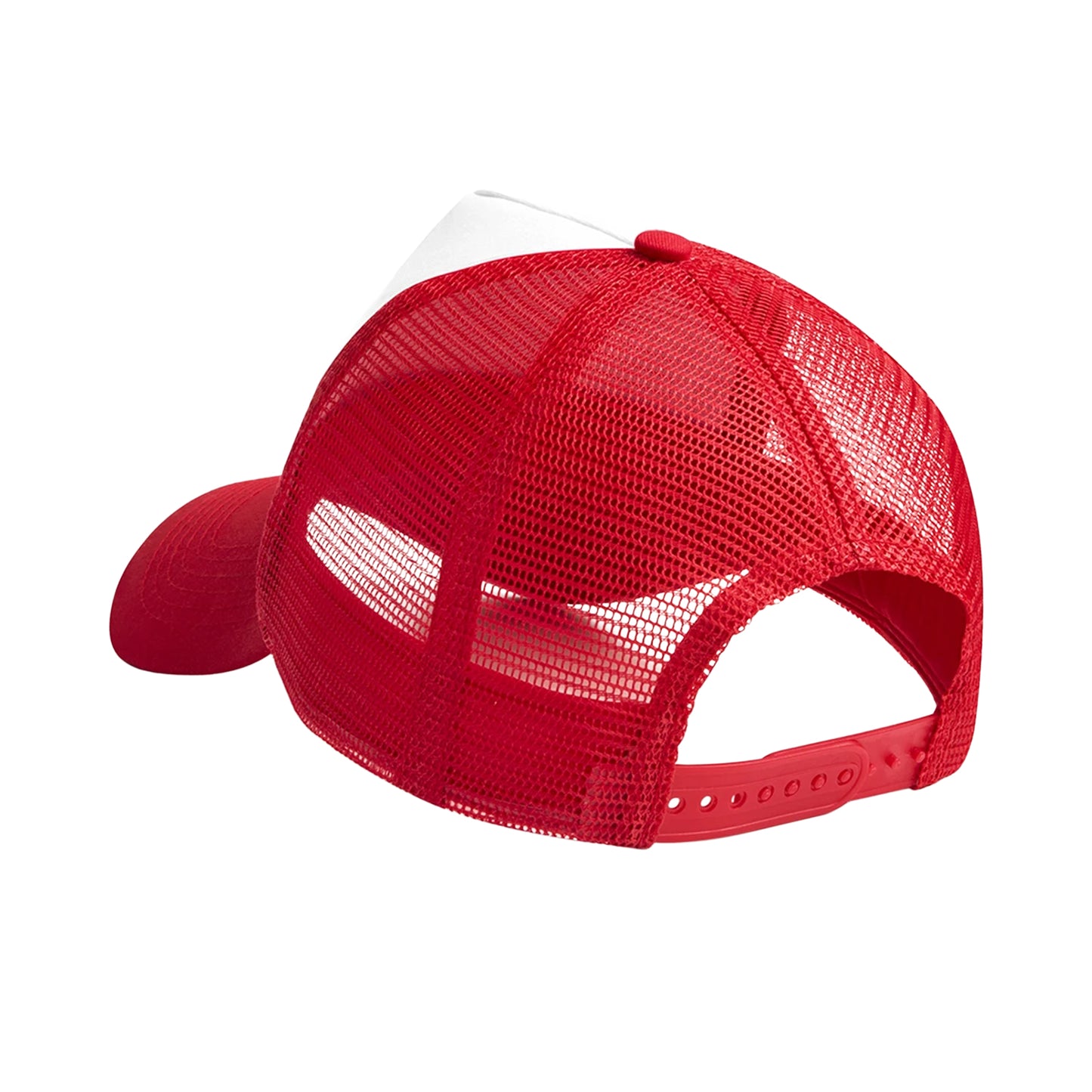 Classic Red-White - Back - Beechfield Childrens-Kids Snapback Trucker Cap