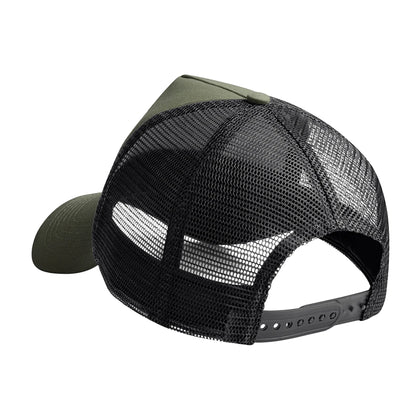 Olive-Black - Back - Beechfield Childrens-Kids Snapback Trucker Cap