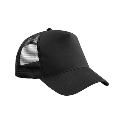Black - Front - Beechfield Childrens-Kids Snapback Trucker Cap