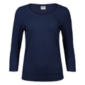 Navy - Front - Tee Jays Womens-Ladies Stretch 3-4 Sleeve T-Shirt